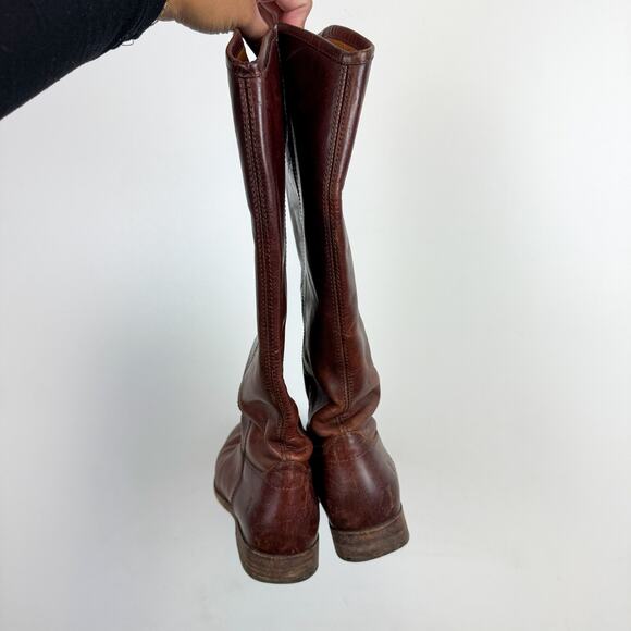FRYE Melissa Button Leather Riding Boots Brown Leather - 8 8B - Picture 7 of 10